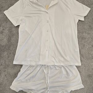 Bridal White Sleepwear Getting Ready Outfit